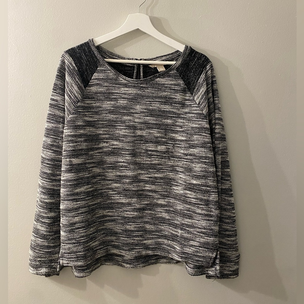Black and White Marled Sweater